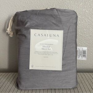 NWT Queen 400 Thread Count Rayon from Bamboo Sheet Set Dark Gray - Casaluna